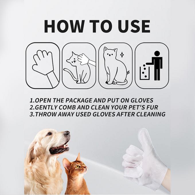 6pcs Non Toxic Lick Safe Dog Glove Wipes Portable Deodorizing Pet Glove Wipes 3