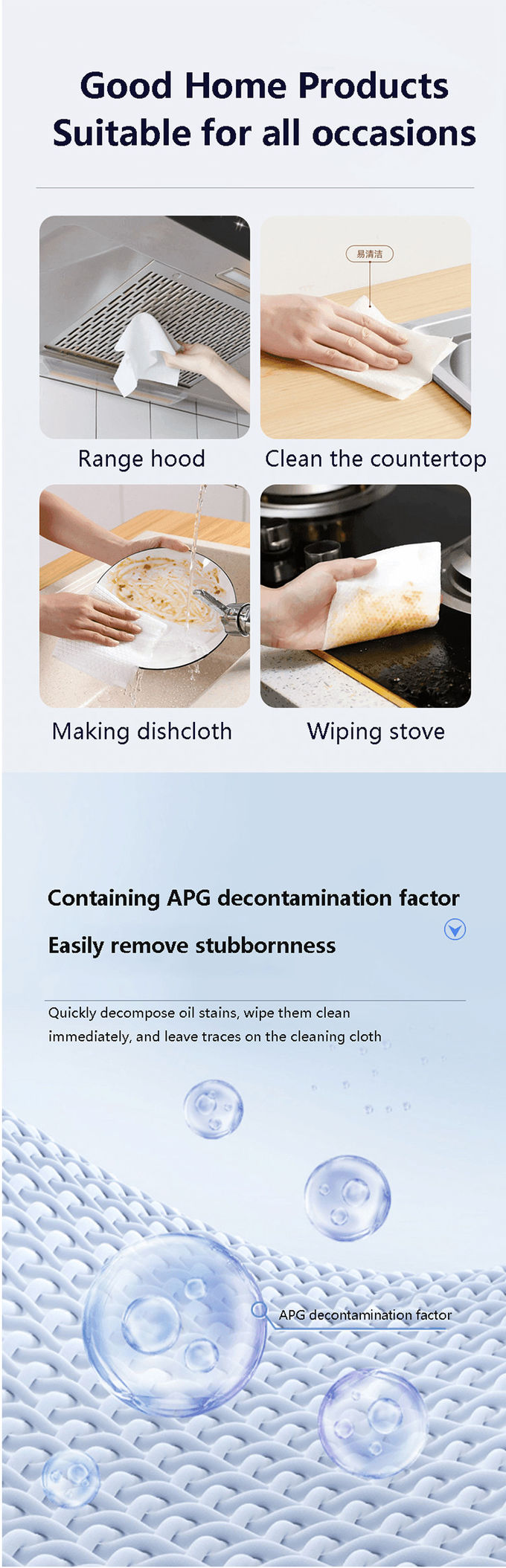 Large Kitchen Cleaning Tissue Skin Friendly Multi Surface Furniture Cleaning Wipes 1