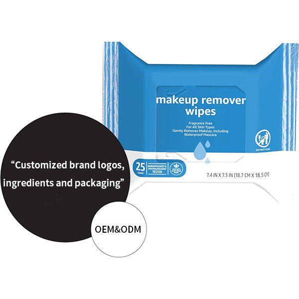 OEM Non Comedogenic Makeup Remove Wipe Fragrance Free Face Wipes 25 Count 0